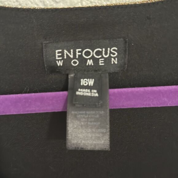 Enfocus Women- gold and black shimmer dress- Size 16W - Picture 5 of 8